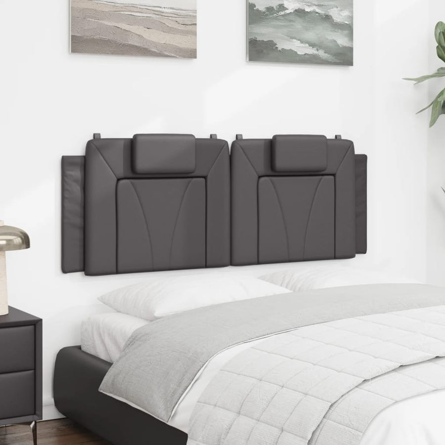 Hoofdbordkussen 140 cm kunstleer grijs