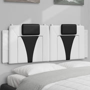 Hoofdbordkussen 140 cm kunstleer wit zwart