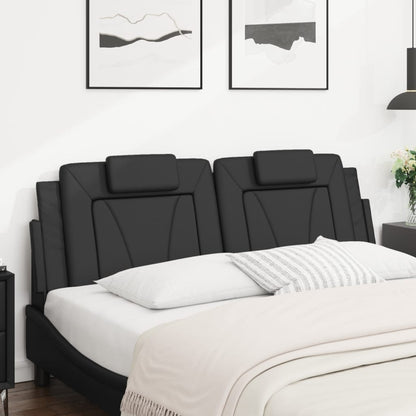 Hoofdbordkussen 160 cm kunstleer zwart