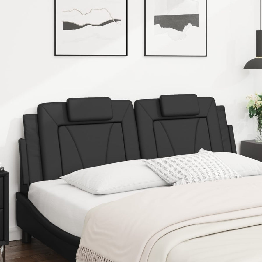 Hoofdbordkussen 160 cm kunstleer zwart