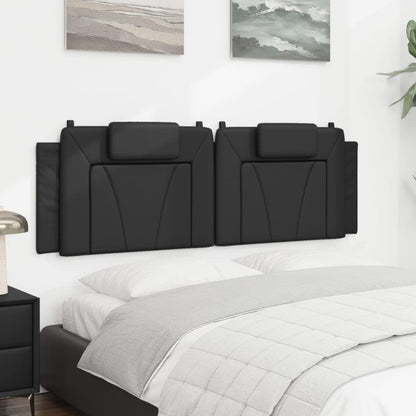 Hoofdbordkussen 160 cm kunstleer zwart