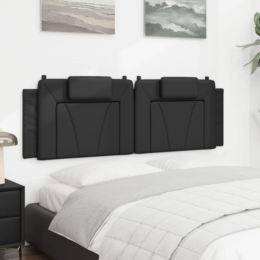 Hoofdbordkussen 160 cm kunstleer zwart