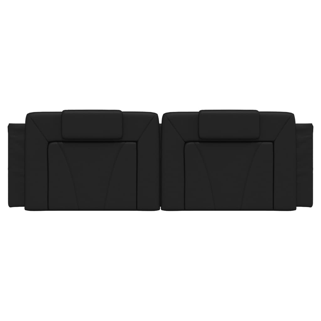 Hoofdbordkussen 160 cm kunstleer zwart