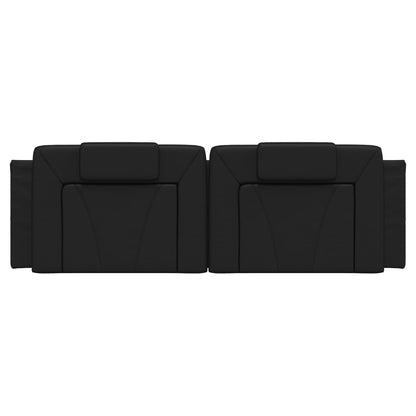 Hoofdbordkussen 160 cm kunstleer zwart