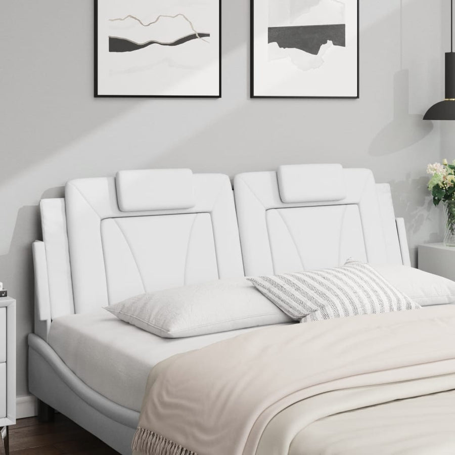 Hoofdbordkussen 160 cm kunstleer wit