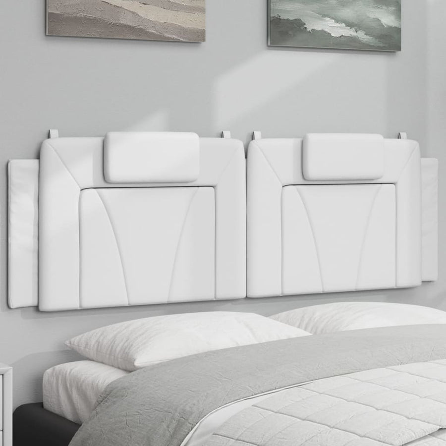 Hoofdbordkussen 160 cm kunstleer wit