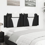 Hoofdbordkussen 160 cm kunstleer zwart wit