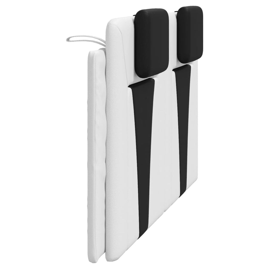 Hoofdbordkussen 160 cm kunstleer wit en zwart