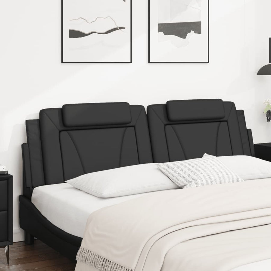 Hoofdbordkussen 180 cm kunstleer zwart