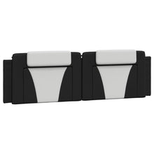 Hoofdbordkussen 180 cm kunstleer zwart en wit