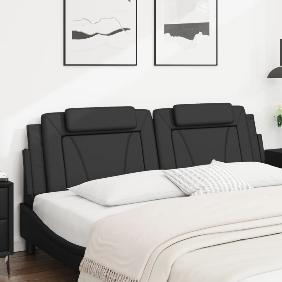 Hoofdbordkussen "Viana" 183 cm kunstleer zwart