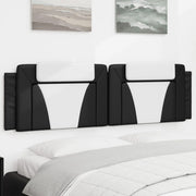 Hoofdbordkussen 183 cm kunstleer zwart wit