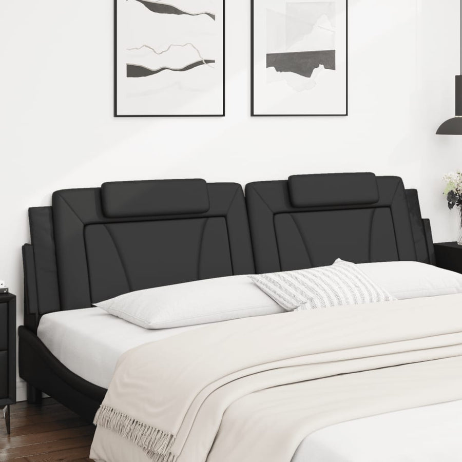 Hoofdbordkussen Kunstleer Zwart 200 cm