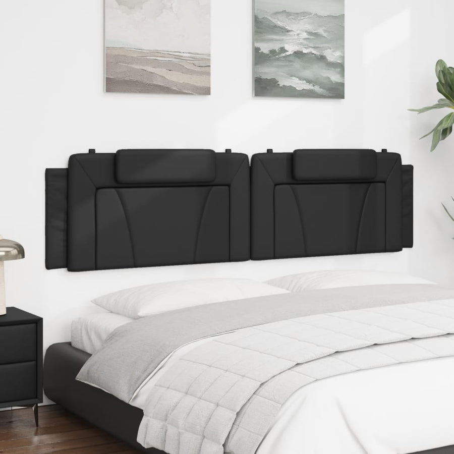 Hoofdbordkussen Kunstleer Zwart 200 cm