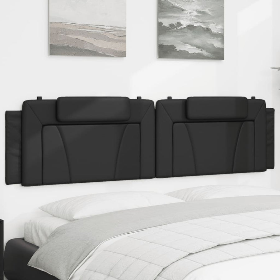Hoofdbordkussen Kunstleer Zwart 200 cm