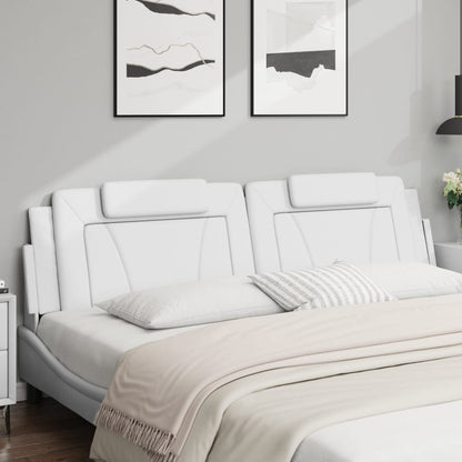 Hoofdbordkussen Kunstleer Wit 200 cm