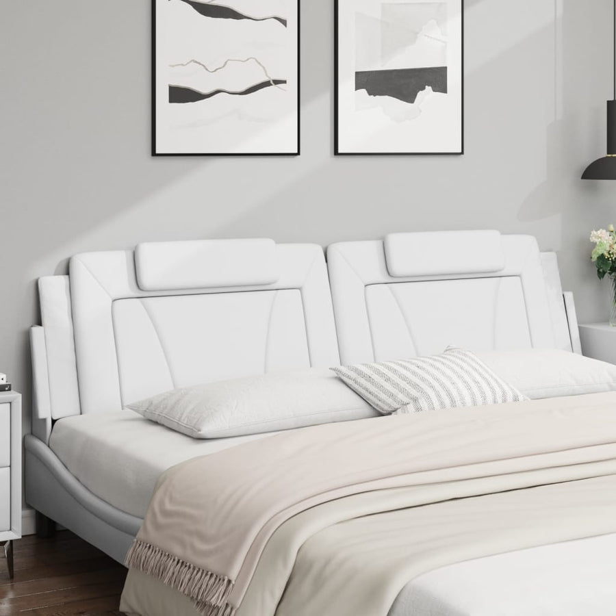 Hoofdbordkussen Kunstleer Wit 200 cm