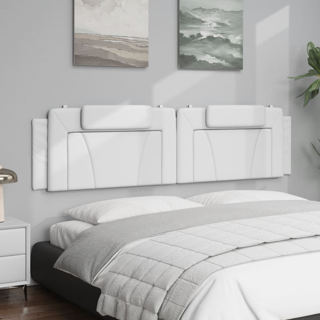 Hoofdbordkussen Kunstleer Wit 200 cm