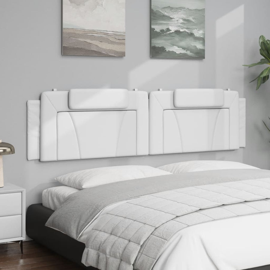 Hoofdbordkussen Kunstleer Wit 200 cm