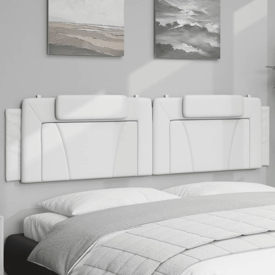 Hoofdbordkussen Kunstleer Wit 200 cm