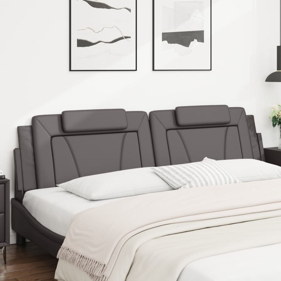 Hoofdbordkussen Kunstleer Grijs 200 cm