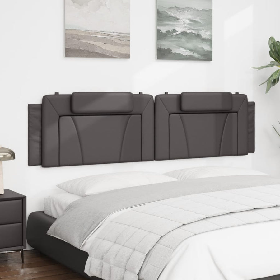 Hoofdbordkussen Kunstleer Grijs 200 cm