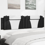 Hoofdbordkussen 200 cm kunstleer zwart wit