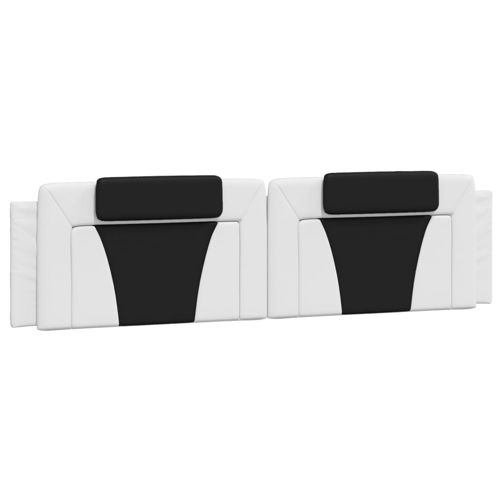 Hoofdbordkussen "Viana" 200 cm kunstleer wit en zwart