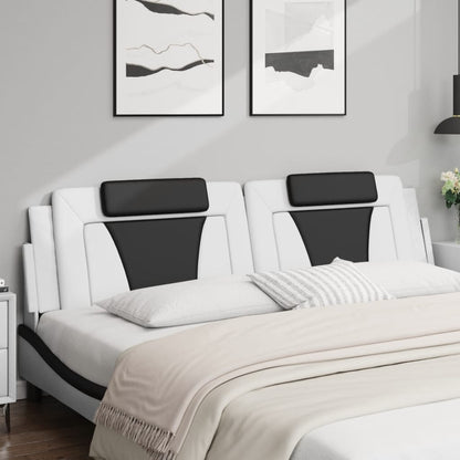 Hoofdbordkussen "Viana" 200 cm kunstleer wit en zwart