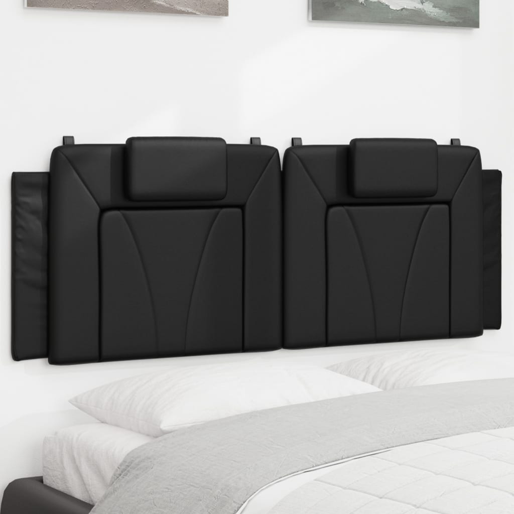 Hoofdbordkussen "Viana" 152 cm kunstleer zwart