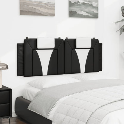 Hoofdbordkussen "Viana" 152 cm kunstleer zwart en wit