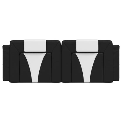 Hoofdbordkussen "Viana" 152 cm kunstleer zwart en wit
