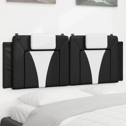 Hoofdbordkussen "Viana" 152 cm kunstleer zwart en wit