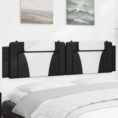 Hoofdbordkussen "Viana" 193 cm kunstleer zwart en wit