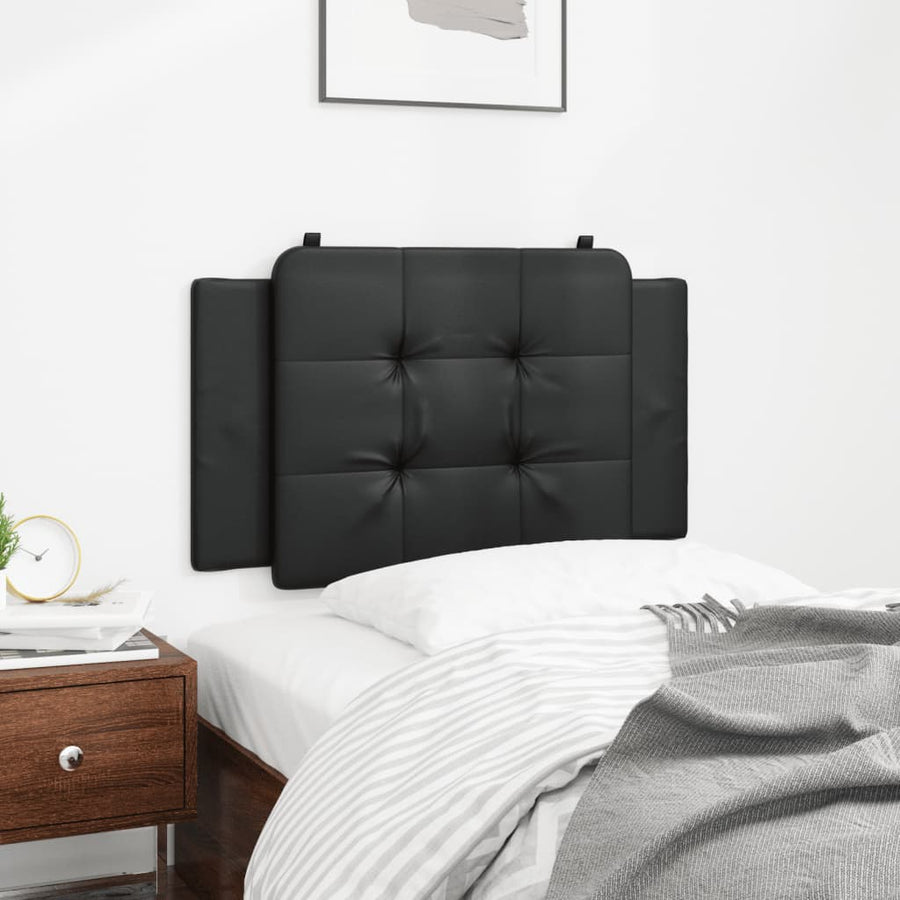 Hoofdbordkussen 80 cm kunstleer zwart