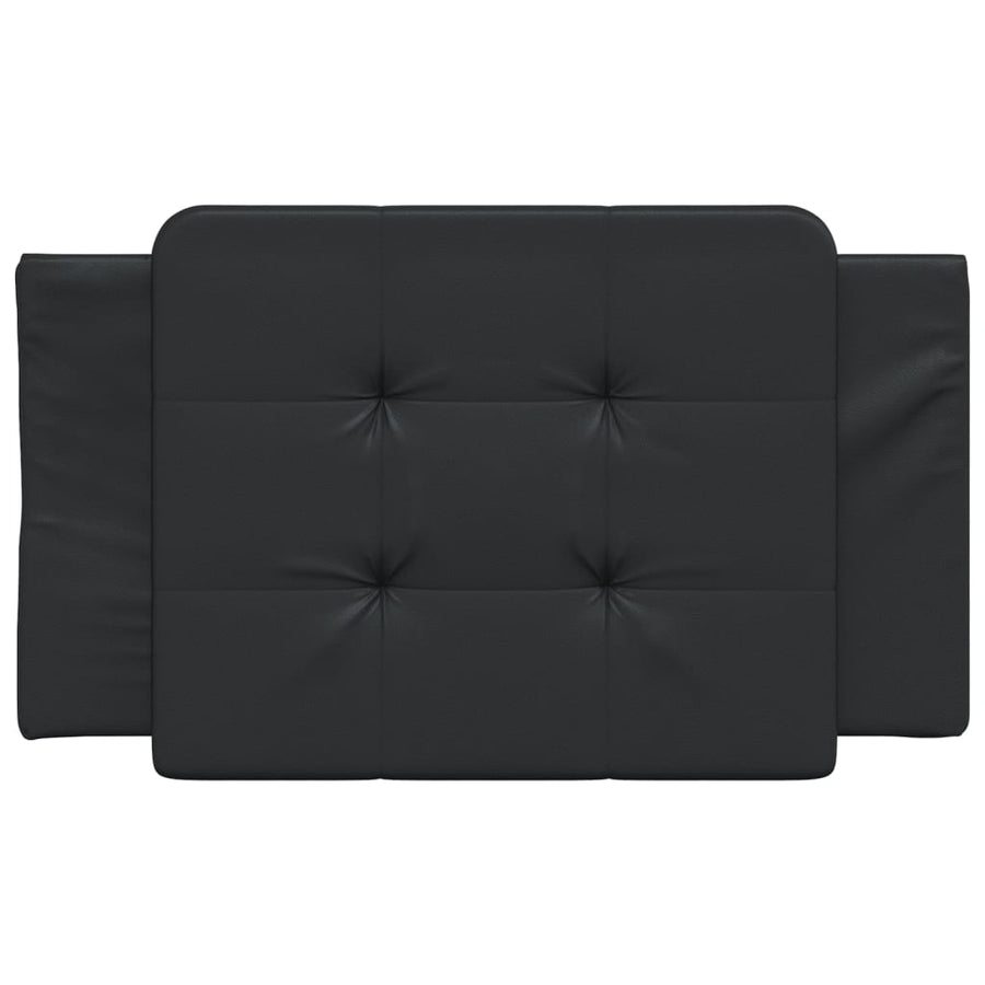 Hoofdbordkussen 80 cm kunstleer zwart