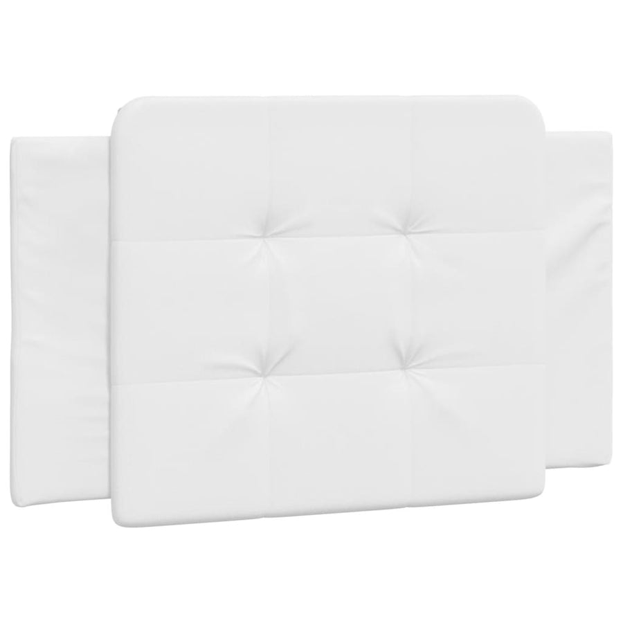 Hoofdbordkussen 80 cm kunstleer wit