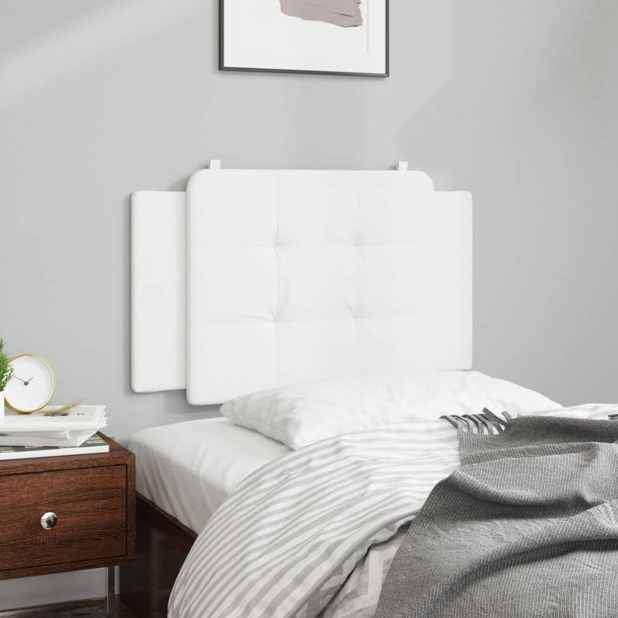 Hoofdbordkussen 80 cm kunstleer wit