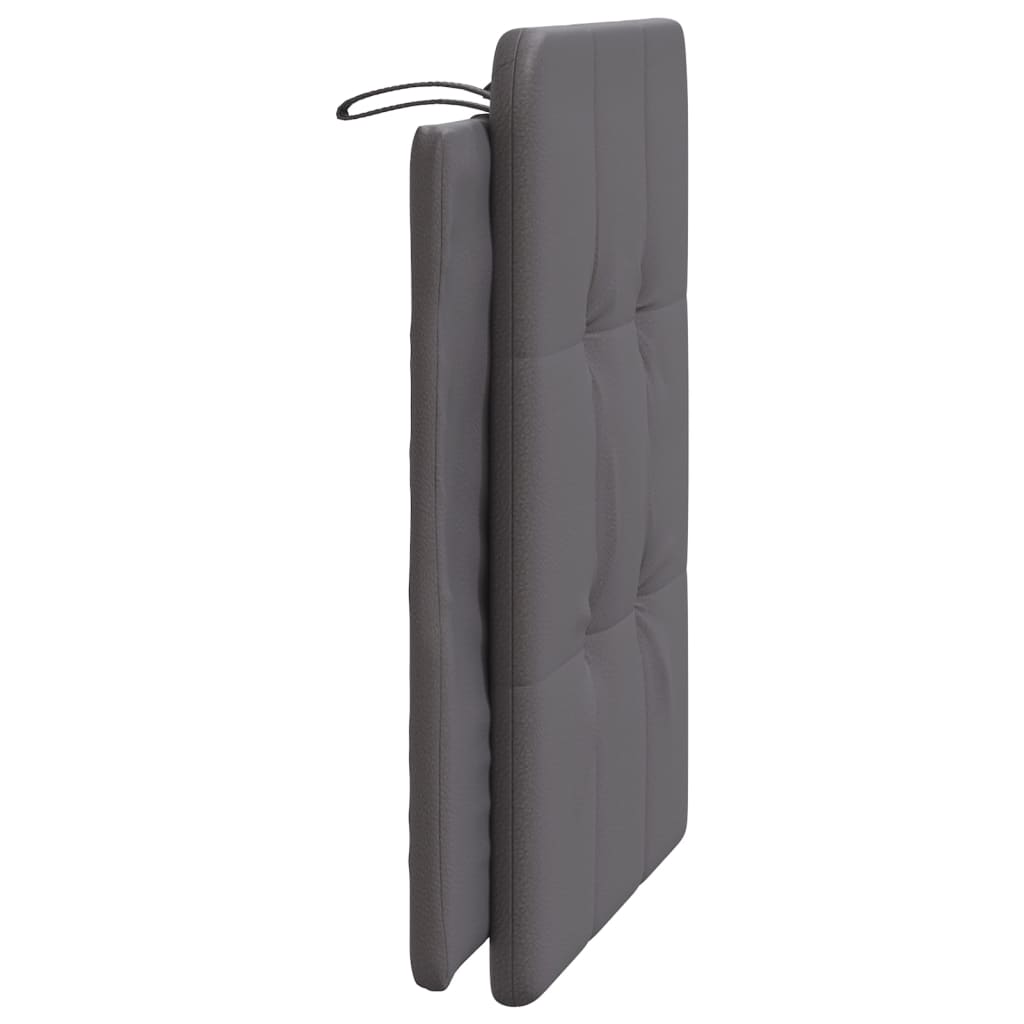 Hoofdbordkussen 80 cm kunstleer grijs