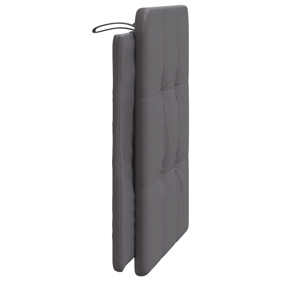 Hoofdbordkussen 80 cm kunstleer grijs