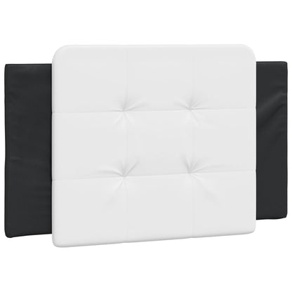 Hoofdbordkussen 80 cm kunstleer wit en zwart