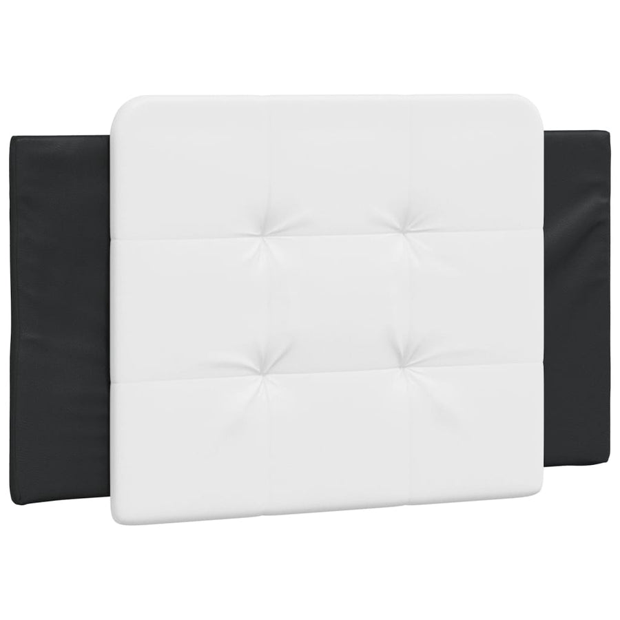 Hoofdbordkussen 80 cm kunstleer wit en zwart