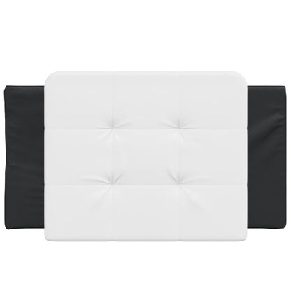 Hoofdbordkussen 80 cm kunstleer wit en zwart