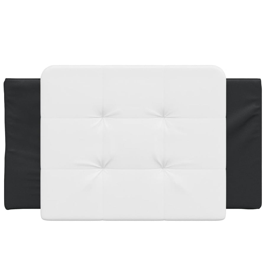 Hoofdbordkussen 80 cm kunstleer wit en zwart