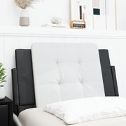 Hoofdbordkussen 80 cm kunstleer wit zwart