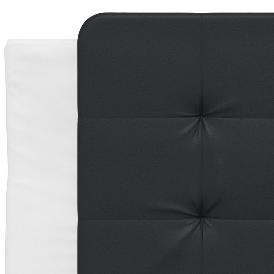 Hoofdbordkussen 80 cm kunstleer zwart en wit