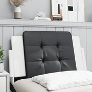 Hoofdbordkussen 80 cm kunstleer zwart wit