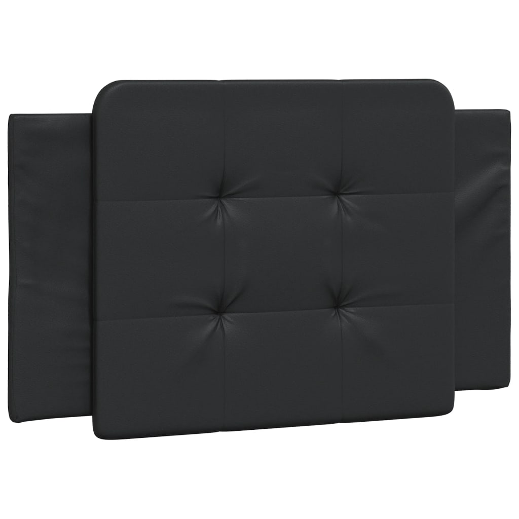 Hoofdbordkussen 90 cm kunstleer zwart
