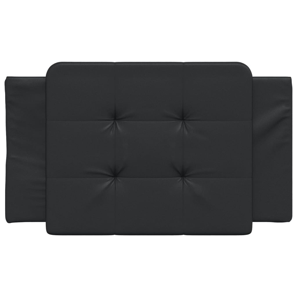 Hoofdbordkussen 90 cm kunstleer zwart