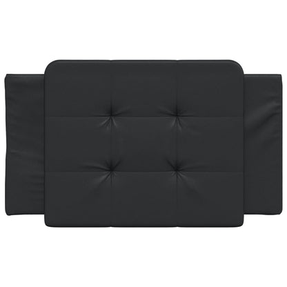 Hoofdbordkussen 90 cm kunstleer zwart